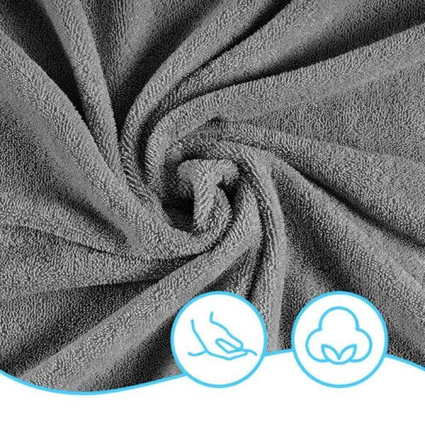 RĘCZNIK BAWEŁNIANY 50x100 CM PREMIUM 500G DWUPĘTELKOWY CIEMNY SZARY