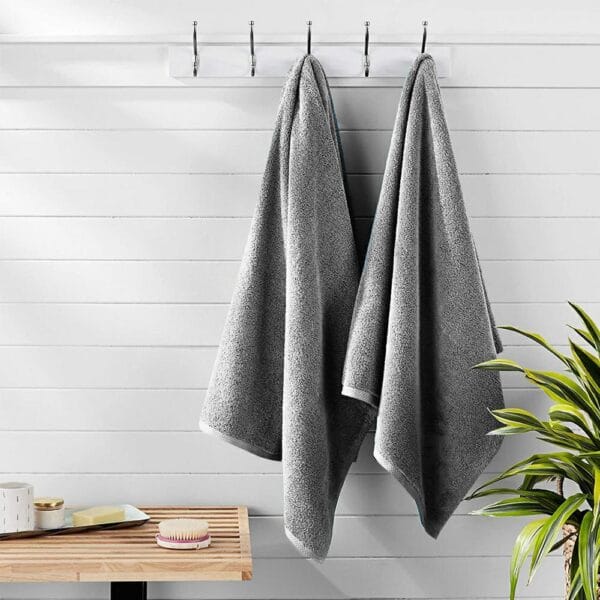 RĘCZNIK BAWEŁNIANY 50x100 CM PREMIUM 500G DWUPĘTELKOWY CIEMNY SZARY