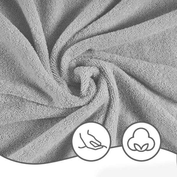 RĘCZNIK BAWEŁNIANY 50x100 CM PREMIUM 500G DWUPĘTELKOWY JASNY SZARY