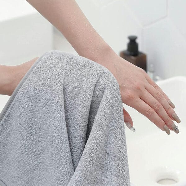 RĘCZNIK BAWEŁNIANY 50x100 CM PREMIUM 500G DWUPĘTELKOWY JASNY SZARY