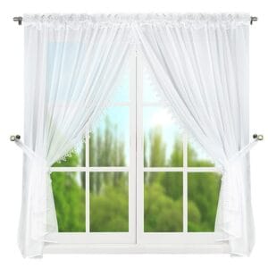 ŚNIEŻNOBIAŁA ELEGANCKA FIRANA Z GIPIURĄ 400X250 CM