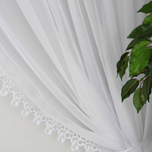 ŚNIEŻNOBIAŁA ELEGANCKA FIRANA Z GIPIURĄ 400X250 CM