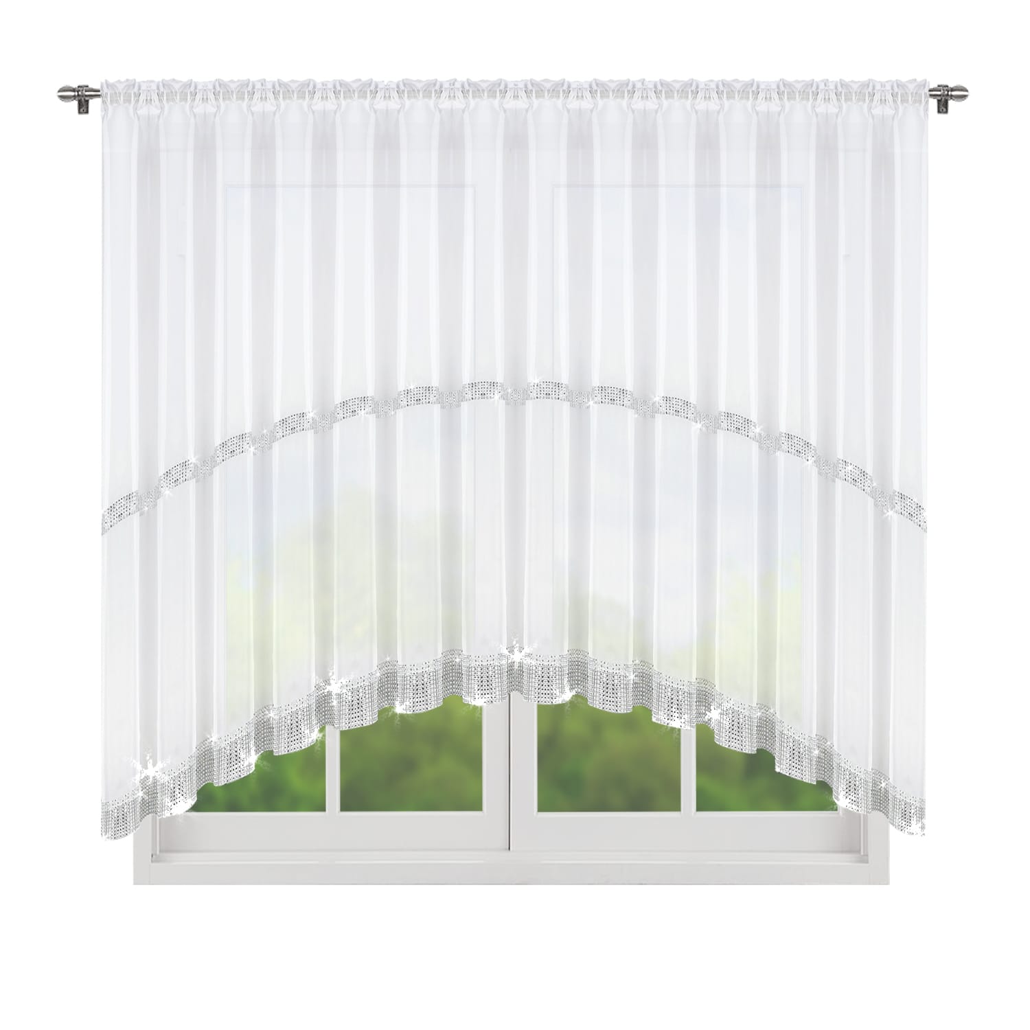 Firana gotowa z cyrkoniami