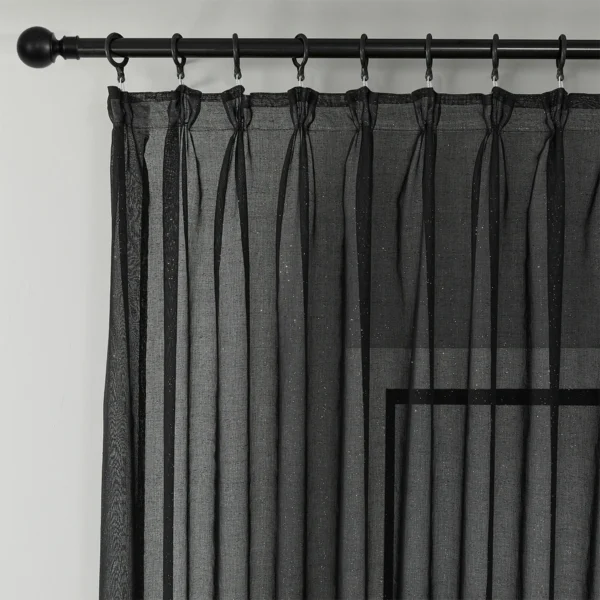 FIRANA GOTOWA BATYST CZARNY ZE SREBRNYMI DROBINKAMI