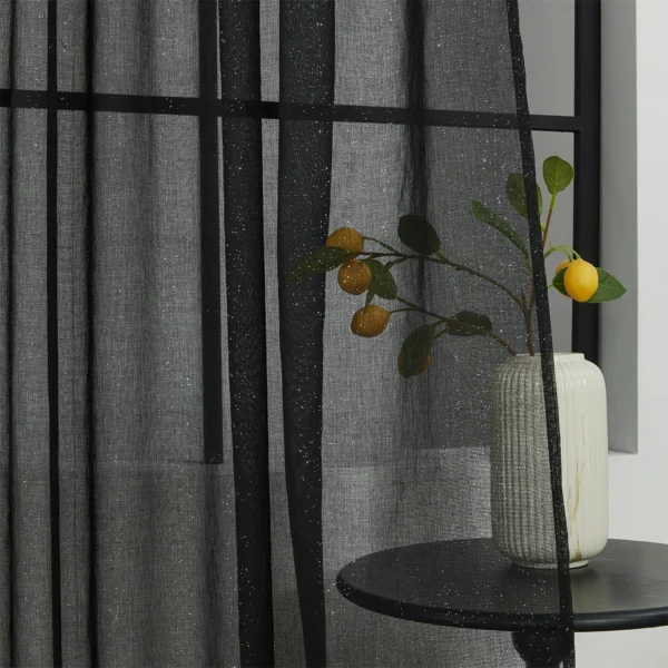 FIRANA GOTOWA BATYST CZARNY ZE SREBRNYMI DROBINKAMI