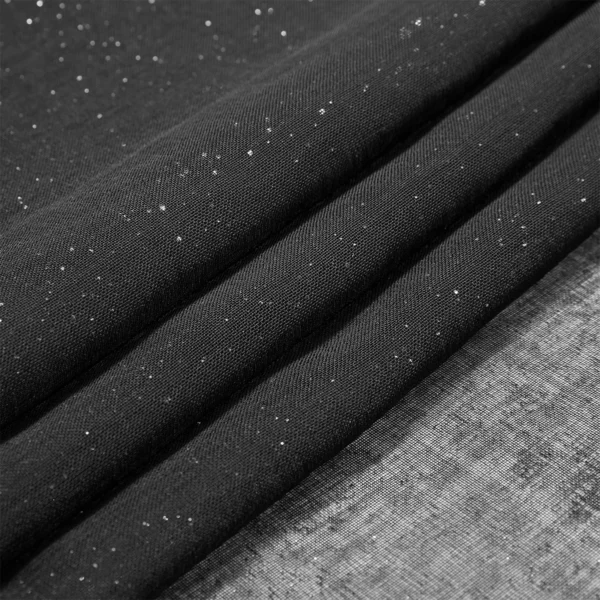 FIRANA GOTOWA BATYST CZARNY ZE SREBRNYMI DROBINKAMI