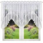 FIRANA GOTOWA Z HAFTEM ZDOBIONA GIPIURĄ W KWIATY 300X100 CM