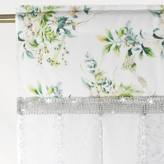 ZESTAW DEKORACYJNY Z CYRKONIAMI I KORALIKAMI 200X150