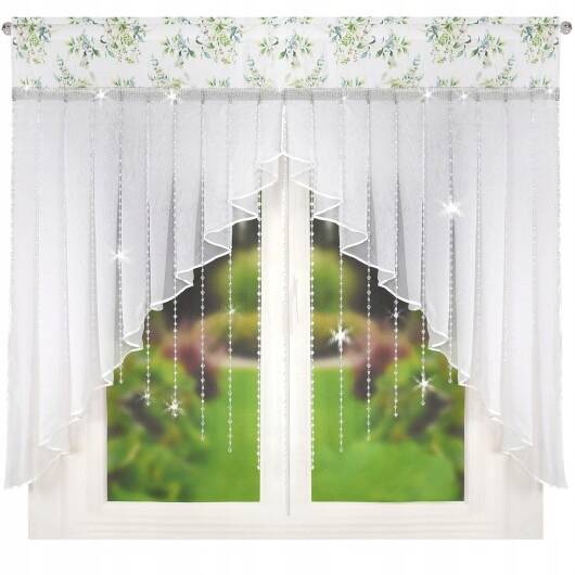 ZESTAW DEKORACYJNY Z CYRKONIAMI I KORALIKAMI 200X150