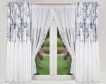 KOMPLET ZASŁON W LIŚCIE Z FIRANĄ Z GIPIURĄ
