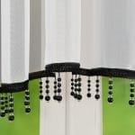 FIRANA WOALOWA SZYTA W ŁUK Z KORALIKAMI 400X155 CM