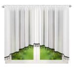 FIRANA WOALOWA SZYTA W ŁUK Z KORALIKAMI 400X155 CM