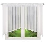 FIRANA WOALOWA SZYTA W ŁUK Z KORALIKAMI 400X155 CM