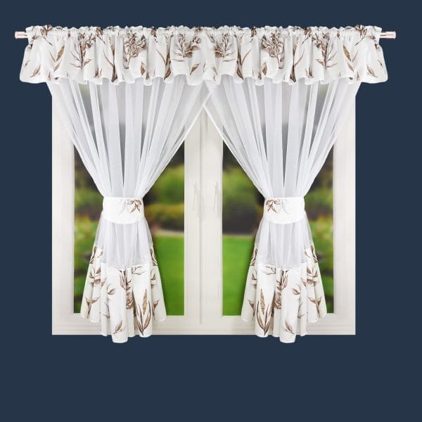 FIRANA GOTOWA, WOALOWA Z OZDOBNYM LAMBREKINEM 400X160 CM