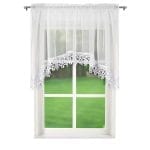 KRÓTKA FIRANA Z WOALU USZYTA W ŁUK Z GIPIURĄ 200X100 CM