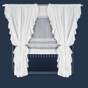 ZESTAW DEKORACYJNY Z ZASŁONAMI I PANELEM Z KORALIKAMI 300X160 CM