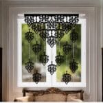 PANEL AŻUROWY CZARNY Z KRYSZTAŁKAMI 110X150 CM