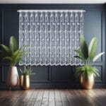 FIRANA GOTOWA Z MARKIZETY ZDOBIONA HAFTEM NA TAŚMIE MARSZCZĄCEJ MIRA