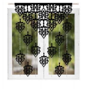 PANEL AŻUROWY CZARNY Z KRYSZTAŁKAMI 110X150 CM