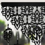 PANEL AŻUROWY CZARNY Z KRYSZTAŁKAMI 110X150 CM