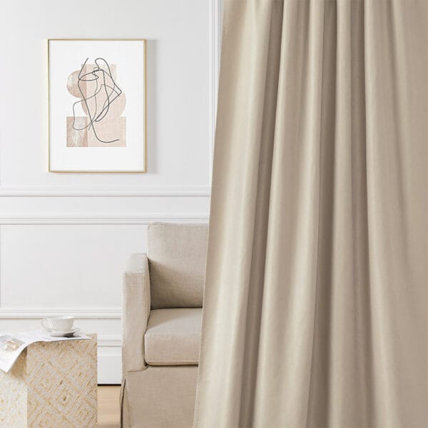 ZASŁONA BEŻOWA 140X230 ZACIEMNIAJĄCA PRZELOTKA