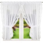 WOALOWA FIRANA OBSZYTA GIPIURĄ SPINANA W KOKONY 400X155 CM