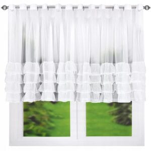 KRÓTKA FIRANA Z FALBANAMI NA PRZELOTKACH 400X130 CM