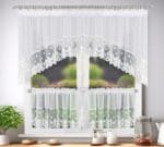 FIRANA WOALOWA ZAZDROSTKA HAFTOWANA MARKIZETA Z GIPIURĄ NA TAŚMIE 300x150 CM