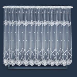 FIRANA GOTOWA Z MARKIZETY ZDOBIONA HAFTEM NA TAŚMIE MARSZCZĄCEJ GRACJA