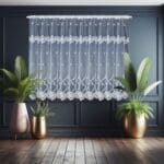 FIRANA GOTOWA Z MARKIZETY ZDOBIONA HAFTEM NA TAŚMIE MARSZCZĄCEJ GRACJA