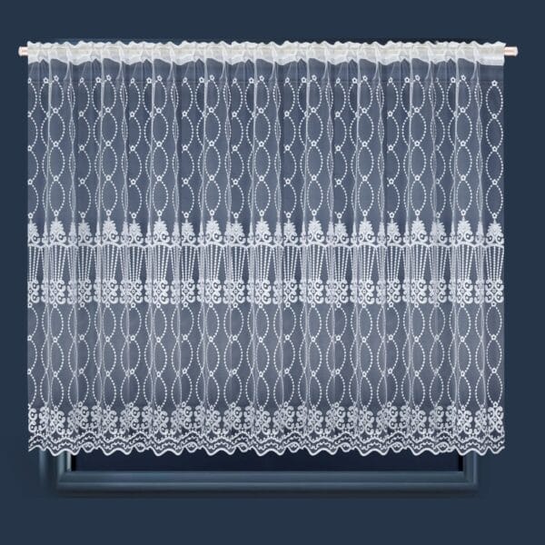 FIRANA GOTOWA Z MARKIZETY ZDOBIONA HAFTEM NA TAŚMIE MARSZCZĄCEJ SONA