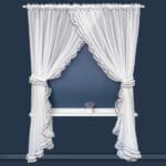 FIRANA GOTOWA Z FALBANKĄ I CZARNĄ LAMÓWKĄ NA TAŚMIE MARSZCZĄCEJ