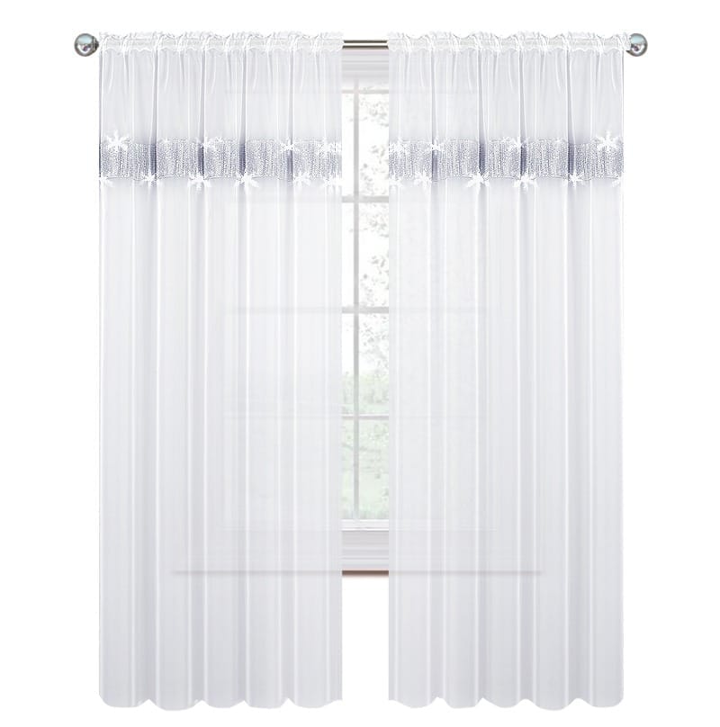 FIRANA NA PRZELOTKACH Z CYRKONIAMI GŁADKA BIAŁA NA WYMIAR