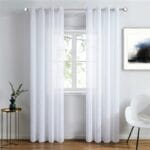 ŚNIEŻNOBIAŁA FIRANA NA PRZELOTKACH GOTOWA Z WOALU GŁADKA BIAŁA