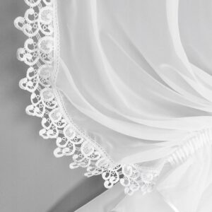 ŚNIEŻNOBIAŁA ELEGANCKA FIRANA Z GIPIURĄ 400X150 CM