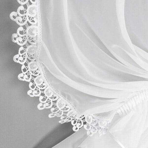 ŚNIEŻNOBIAŁA ELEGANCKA FIRANA Z GIPIURĄ 400X150 CM