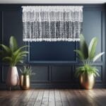 KRÓTKA FIRANA WOALOWA Z HAFTEM I GIPIURĄ NA TAŚMIE MARSZCZĄCEJ 400X90 CM