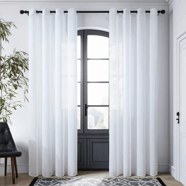 Firana na przelotkach z woalu 145x200 cm FALA