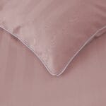 Pościel adamaszek 200×220 cm pudrowy róż zestaw z 2 poszewkami ADAM