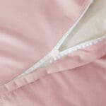 Pościel z falbanką 160x200 cm pudrowy róż zestaw z 2 poszewkami LULA