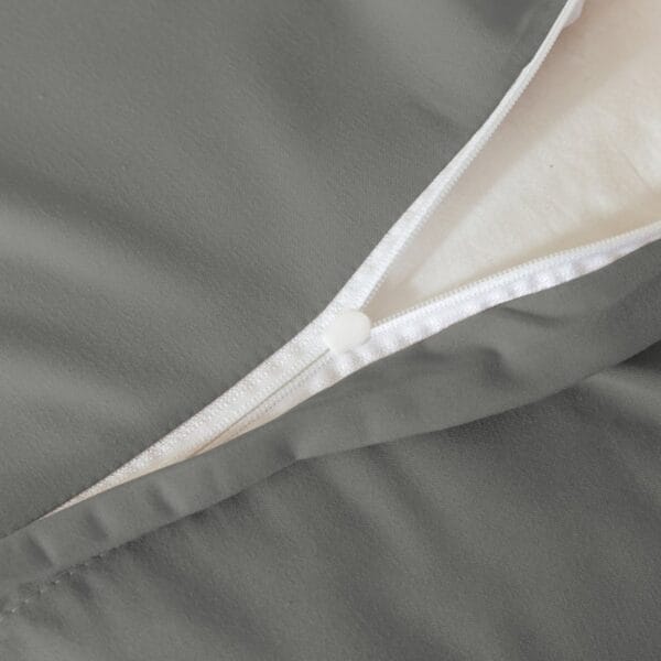 Pościel z falbanką 160×200 cm szara zestaw z 2 poszewkami LULA