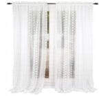 Firana sable z pomponikami 145×250 cm na taśmie KROPKA