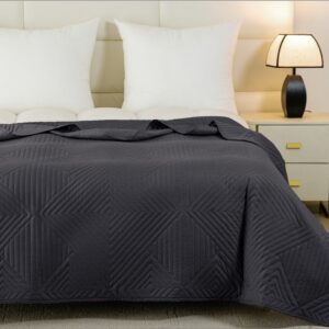 Narzuta na łóżko 200×220 cm grafitowa pikowana dwustronna MILA