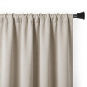 Zasłona na taśmie 140x270 cm beżowa zaciemniająca 90% AKSAMA